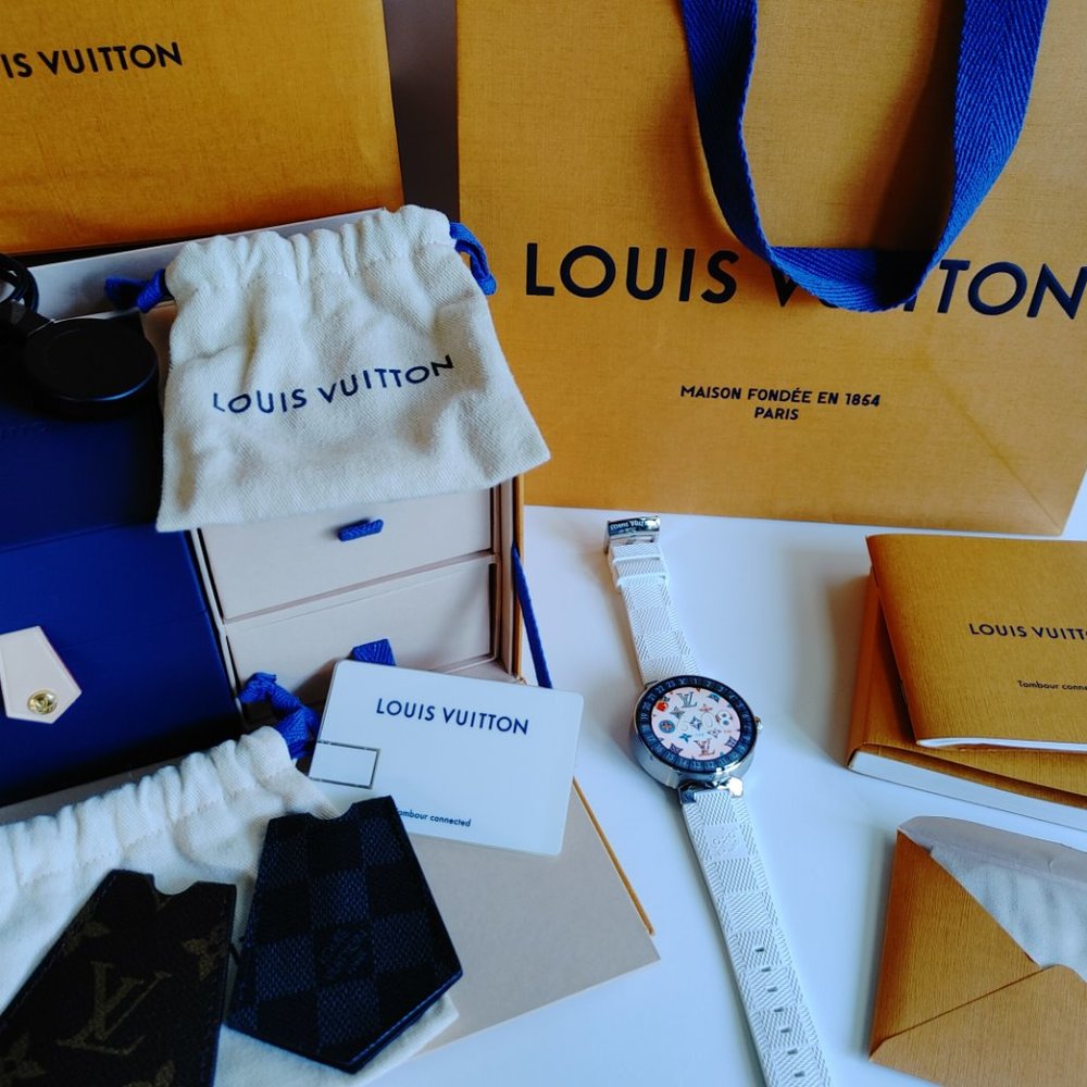 Louis Vuitton Tambour Horizon Stainless Steel Rubber belt Qa004 Unisex